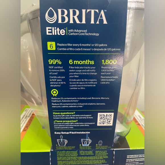 Brita Elite Water Filter Pitcher 10 cup with 1 Filters - Picture 3 of 9
